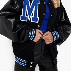 High Quality Plus Size Women's Winter Varsity <b>Jackets</b> Windproof Stand Collar Custom Design Streetwear for Outdoor Raw Processing - Product Image 3