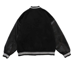 Veste de baseball universitaire d'hiver pour homme et femme, style hip-hop, patchwork fourrure et os, color block, broderie, imperméable, lettres - Product Image 2