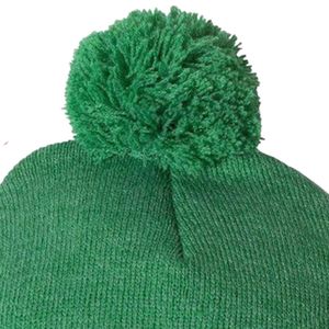 Gorro de Invierno de Punto Verde AKA Mod Pom Pom con Bordado Rosa, Gorro Suave y Cálido con Puño para Mujer, Estilo Sororidad Griega - Product Image 5