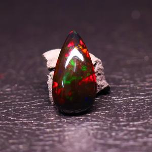 Natural Black Ethiopian Fire <b>Opal</b> Cabochon Pear Shape Gemstone Wholesale Loose <b>Opal</b> 1 Carat Avg - Product Image 6