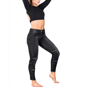 Jean en denim extensible pour femme, style vintage rétro, coupe ample, taille basse, déchiré, coupe crayon, prix abordable, OEM - Product Image 4