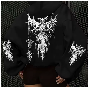 American <b>Gothic</b> Women's <b>Hoodie</b> for Autumn and Winter, New Casual and Fashionable, Suitable for Both Men and Women's Street Wear - Product Image 5