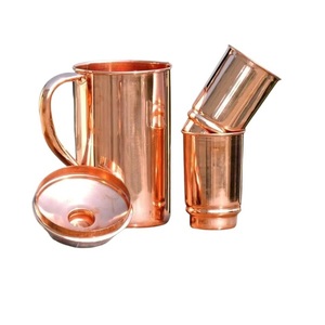 Jarra de cobre puro para beneficios ayurvédicos, 1.5 litros, jarra de agua de cobre hecha a mano con tapa a juego. - Product Image 3