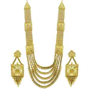 Collares Largos de Latón al por Mayor, Estilo Dubái, para Novias, Chapados en Oro de 14K, 18K y 24K, Diseño Floral Tradicional Turco - Product Image 1