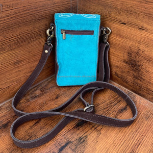 Pochette pour téléphone portable en cuir suédé avec point de démarrage personnalisé sac à bandoulière Western en cuir véritable sac à bandoulière pour téléphone portable pour femmes - Product Image 6