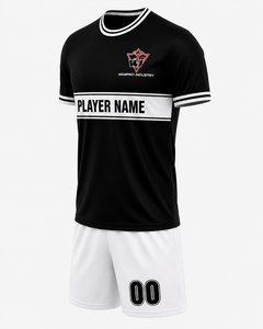 Conjunto de Uniforme de Fútbol Minimalista Personalizado, Negro y Blanco, Transpirable, de Secado Rápido, Camiseta y Pantalones Cortos de Fútbol, Equipación de Equipo, OEM ODM, para Hombre y Jóvenes - Product Image 2