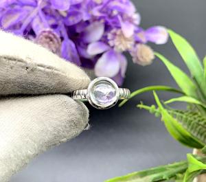 Bague fine pour femmes bohèmes à la mode 8x10mm Baguette cristal clair naturel Quartz pierre précieuse 925 bijoux en argent Sterling fabriqués à la main - Product Image 1