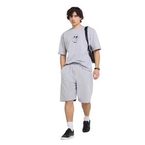Men's Striped Cotton Knitted T-<b>Shirt</b> And Shorts Set Casual Summer Wear Breathable White - Product Image 4