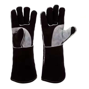 Guantes de Soldadura de Cuero de 11 oz, Resistentes al Calor, Largos, Transpirables, de Seguridad, para Soldadura MIG TIG, Resistentes a Mordeduras, para Manipulación de Animales, Barbacoa, Chimenea - Product Image 1