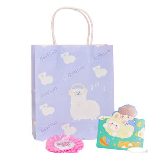 Bonita bolsa de regalo de papel Kraft con estampado de animales, ecológica, reutilizable, duradera para fiestas, embalaje de regalo, venta al por menor (18x8x21cm) -estilo 05 - Product Image 2