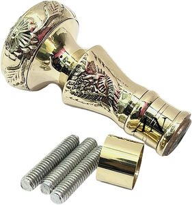 Bastón de Madera Plegable Victoriano con Mango de Latón Pulido Vintage, Regalo Coleccionable de Arte - Product Image 3