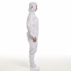 Combinaison antistatique ESD à capuche, blanche, lavable, réutilisable, anti-poussière, à grille de 5 mm, pour salle blanche, moins chère - Product Image 3