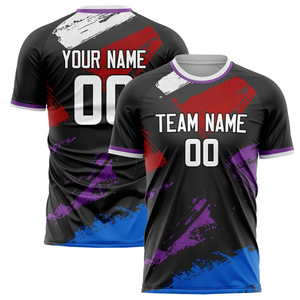เสื้อฟุตบอลคอกลมแห้งเร็ว สกรีนโลโก้ทีม ชื่อ หมายเลข แบบเต็มตัวด้วยเทคนิค Dye Sublimation รับผลิตแบบ OEM ODM จากโรงงาน - Product Image 5