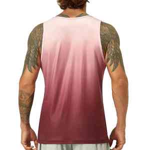 Camisetas sin mangas con capucha para hombre, sublimadas y personalizadas, a bajo precio, para verano, gimnasio y playa, diseño transpirable de punto. - Product Image 2
