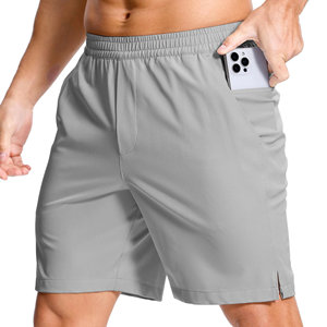 Shorts de tennis pour hommes sur mesure en gros, tissu extensible 4 directions en polyester et élasthanne, avec deux poches latérales, pour la course et le tennis - Product Image 1