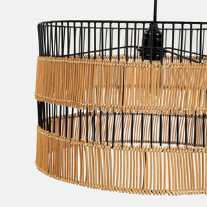 Lámpara colgante tejida a mano con metal y yute natural, personalizada, para decoración del hogar y hoteles, acabado negro. - Product Image 4