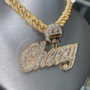 Colgante Hip Hop Personalizado con Letras, Colgante Personalizado con Nombre/Número/Logotipo, Colgante de Moissanita VVS1 Color D - Product Image 2