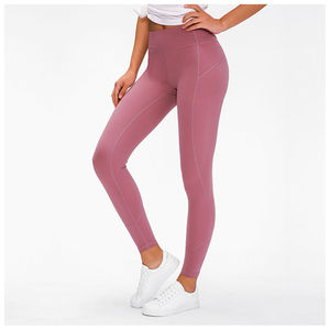 Legging de yoga simple pour femme, taille haute, sans couture, respirant, écologique, séchage rapide, effet push-up, compression, pour femme - Grande Vente - Product Image 4