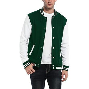Oversized Varsity Jacket Men Wool Polyester <b>Blend</b> Drop Shoulder Relaxed Fit Retro College Streetwear Fashion Winter Coat - Product Image 1