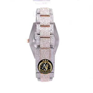 Reloj de Lujo Hip Hop con Incrustaciones de Diamantes, Cuarzo, Acero Inoxidable, Correa de 20 mm, Pantalla Analógica, Diamantes Moissanite VVS, India - Product Image 1