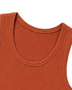 Manufacturer Custom <b>Rust</b> Orange Ribbed Cotton Men Tank <b>Top</b> Sleeveless Casual Slim Fit Summer Gym Vest Stretch Undershirt Custom - Product Image 5