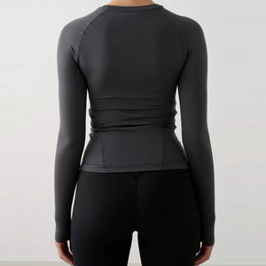 Camiseta de Yoga, Absorbe la Humedad, Compresión, Ajuste al Cuerpo, Alta Elasticidad, Ropa Deportiva Transpirable, Manga Larga, Ropa de Fitness - Product Image 5