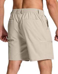 Shorts Bermuda pour homme en kaki, séchage rapide, avec fermeture boutonnée, shorts de sport décontractés - Product Image 3