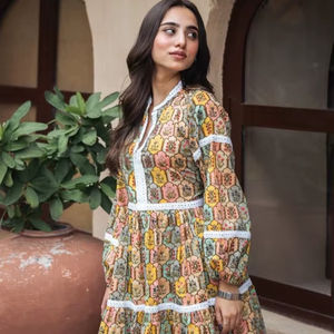 ชุดเดรสยาวผ้าฝ้ายคุณภาพเยี่ยมสุดหรูสำหรับสุภาพสตรี เหมาะสำหรับงานเทศกาล งานแต่งงาน งานปาร์ตี้ริมชายหาด ชุดเดรสผู้หญิง - Product Image 1