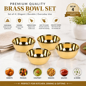 Ensemble de bols en laiton doré à motifs floraux, faits à la main, décoratifs, design floral traditionnel pour fruits secs et en-cas - Product Image 3