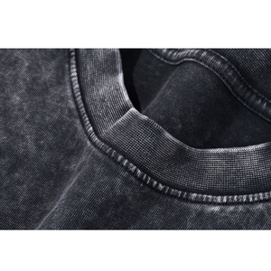 Fournisseur OEM de vêtements streetwear, faibles MOQ, t-shirts en coton coupe ample à épaules tombantes avec impression graphique personnalisée délavée à l'acide, vêtements de sport et d'entraînement - Product Image 6