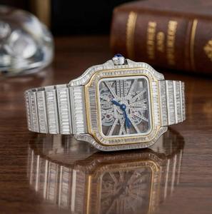 Nuevo Reloj de Pulsera Moderno para Hombre, Diseño de Esqueleto en Dos Tonos, Estilo Hip Hop, con Diamantes Moissanite de Lujo, Mecánico Automático, Fabricante Indio - Product Image 3