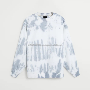 Personalizado de gran tamaño caído hombro Tye Dye sudaderas con capucha para hombre cuello redondo otoño pulóver estilo blanco gris Tie Die sudadera - Product Image 5
