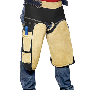 Premium Quality Leather Chaps for Horse Riding Western Style Professional Leather Chaps Elasticated Horse Riding Farrier Chaps - Product Image 3