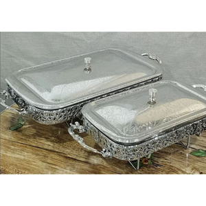 Suministros de Fábrica: Platos Calentadores Redondos de Acero Inoxidable para Buffet, con Tapa Colgante Plateada, Decorativos, al Mejor Precio - Product Image 2