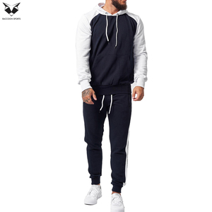 Best Selling Pullover Style Blue & White Contrast Color Men Outer Wear Simple Full-Length Regular Fit Tracksuit with Full Sleeve - Product Image 3