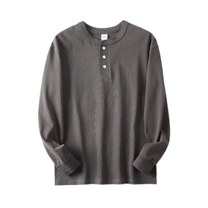 Men's Regular Fit Solid Color Button Up <b>Henley</b> <b>Long</b> <b>Sleeve</b> Pullover Casual Knitted Cotton Top Autumn Wear - Product Image 6