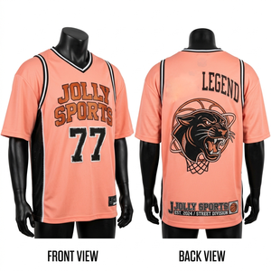 Maillot de basketball pour homme en maille polyester douce 150 GSM, panneaux latéraux avec logo en twill, t-shirt 100 % coton pour homme, coupe ample, imprimé. - Product Image 6