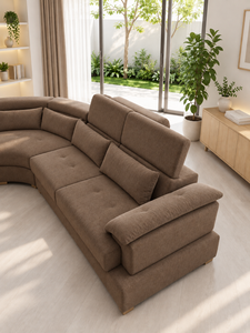 Canapé de salon Montecarlo marron par Emerald Sofa avec appuie-tête réglable pour hôtel, villa, bureau, hall, canapé en forme de L sur mesure - Product Image 3