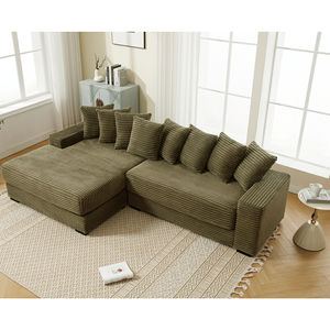 Nuovo Arrivo Divano Angolare a L Oversize in Corduroy con Chaise Longue Sinistra e Braccioli Eight Thrive per Soggiorno - Product Image 6