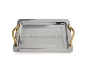 Vente en gros Plateau décoratif de luxe en aluminium Plateau de table à un niveau pour le service des aliments pour la cuisine - Product Image 1