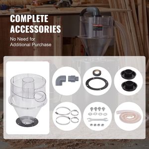 Separatore di Polvere Ciclonico Retrofit da 4 Pollici con Filtro ABS da 2 Pollici Diametro Esterno Tubo di collegamento - Product Image 6