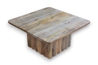 Table basse carrée moderne de luxe en bois de manguier massif, base festonnée, design pliable, personnalisable, facile à nettoyer, portable