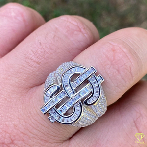 Moissanite Diamond <b>Ring</b> With Baguette Cut Stones Iced Out <b>Split</b> Shank And Bold Hip Hop Statement Design <b>Ring</b> For Men - Product Image 2