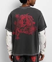 เสื้อเชิ้ตโอเวอร์ไซส์ลายกราฟิก แขนยาว สไตล์สตรีทแฟชั่น ทรงหลวมสำหรับผู้ชาย พิมพ์ลายกราฟิก - Product Image 2