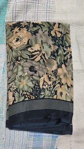 Handmade Ajrakh Print Modal Silk Saree Natural Vegetable <b>Dyes</b> Traditional Block Pattern Heavy Weight Silk Saree for Ladies - Product Image 2