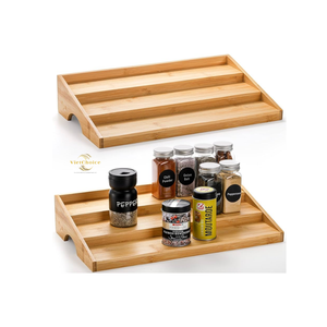 Étagère à épices en bois de qualité supérieure, organisateur d'épices en bois massif naturel pour le comptoir de cuisine, rangement des assaisonnements - Product Image 2