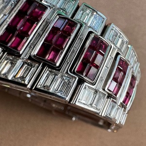 Luxury Mechanical Watch With Pink Bauggute Stainless Steel Band Analog Dial Sapphire Crystal <b>Chronograph</b> - Product Image 3