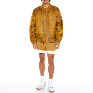 Varsity Jacket Manufacturer Custom Shiny Varsity Collar Long Sleeve Zip up Oversized Blank Bomber Jacket for Men - Product Image 5