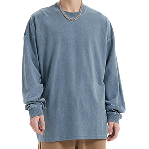 Sweat-shirt unisexe délavé à l'acide, coupe oversize, col rond, style streetwear, personnalisable avec logo, fabrication en gros - Product Image 1