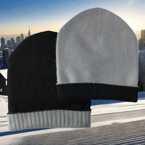 Unisex Custom Logo Winter Beanie Wholesale Hand Knitted Cashmere Folding Edge Hat Stylish Rib Border Soft Warm for Casual Size - Product Image 4